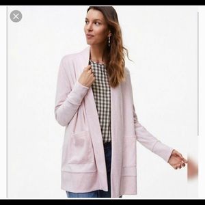 Loft Velour Pocket Open Cardigan